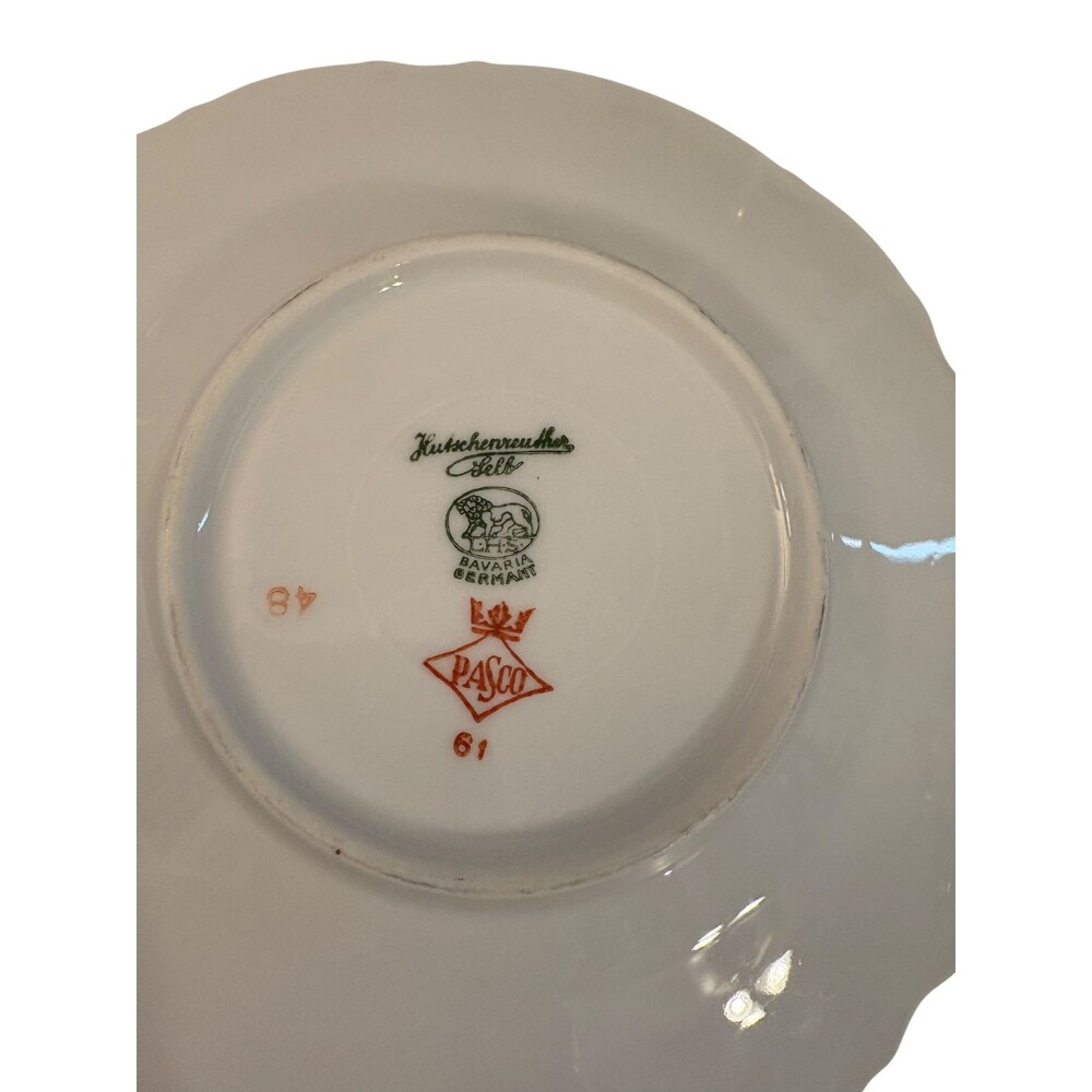 Set of 4 Hutschenreuther Selb Bavaria Pasco Plates – 6” Pink Rose & Gold Trim - Picture 5 of 5